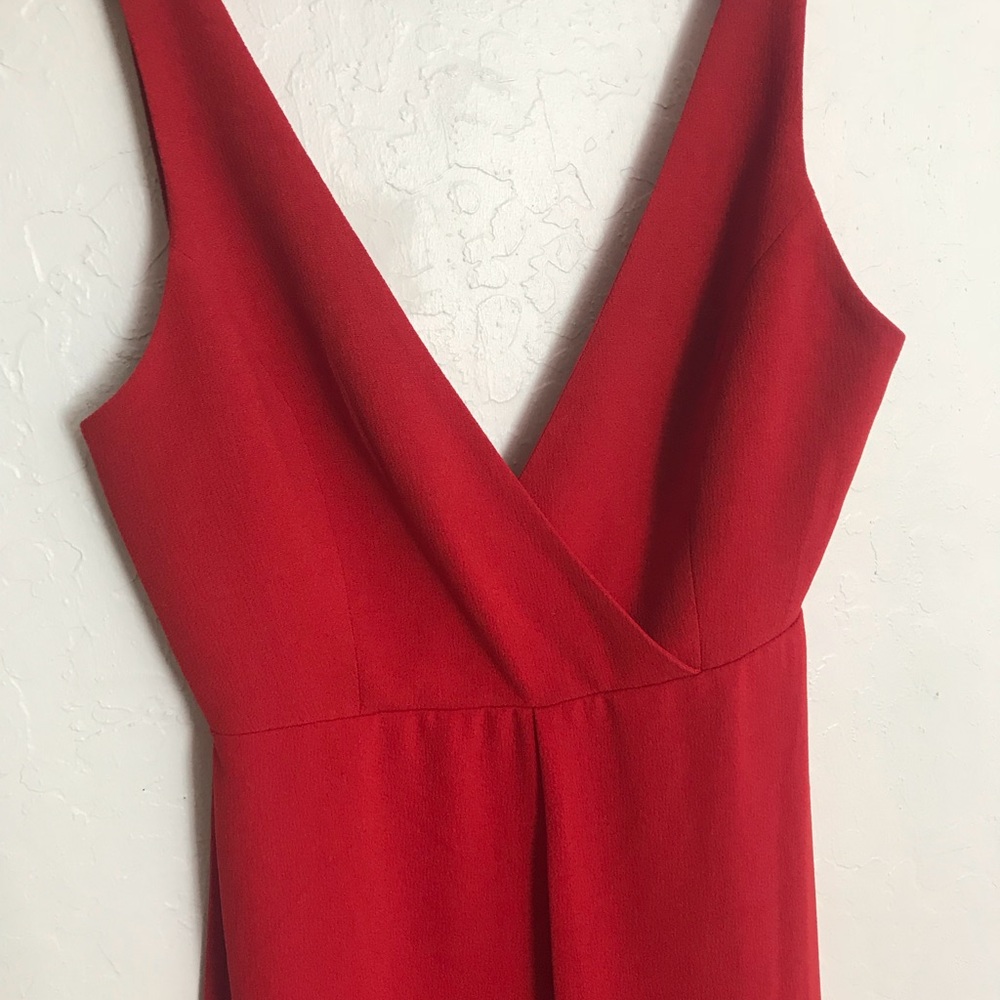 Red open back jumpsuit - Picture 4 of 7
